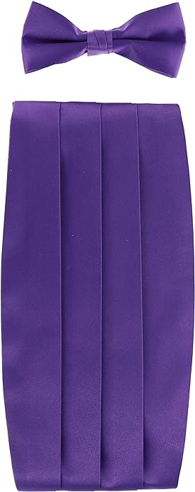 Vittorio Farina Men's Satin Cummerbund, Bow Tie and Pocket Square Set in Gift Box