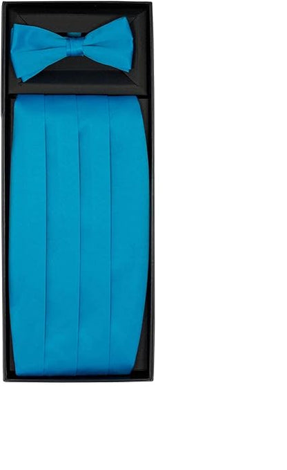 Vittorio Farina Men's Satin Cummerbund, Bow Tie and Pocket Square Set in Gift Box