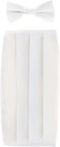 Vittorio Farina Men's Satin Cummerbund, Bow Tie and Pocket Square Set in Gift Box