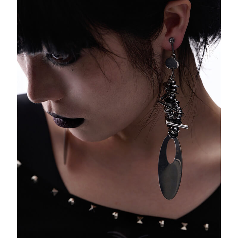 Cyberpunk Mechanical Titanium Steel Dangle Earrings
