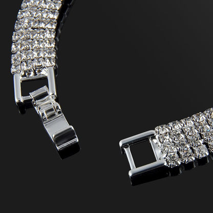 "Zelda" - Silver Rhinestone Bridal Bracelet