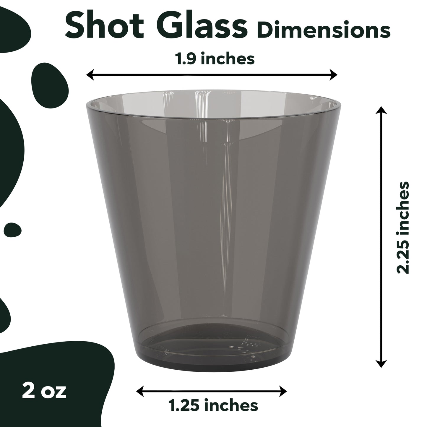 2 Oz. Smokey Plastic Shot Glasses | 100 Count