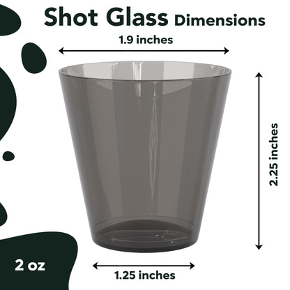 2 Oz. Smokey Plastic Shot Glasses | 100 Count
