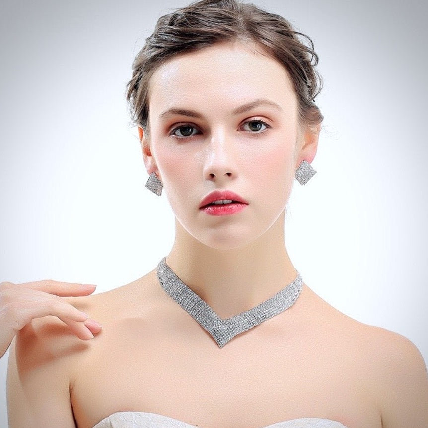 Melinda - Silver Cubic Zirconia Bridal Jewelry Set