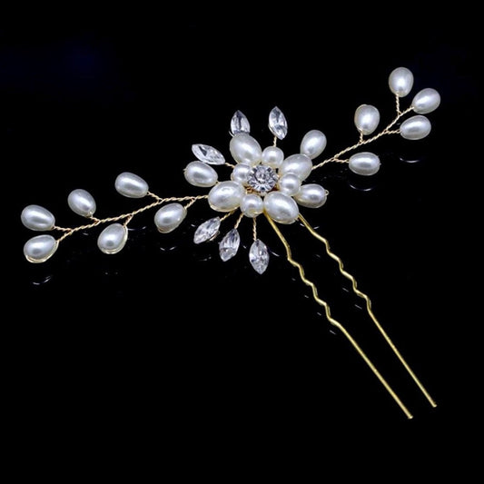 Blanca - Pearl and Crystal Bridal Hair Pin - Set of 3