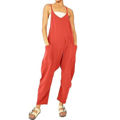 Feisty Coral overall jumpsuit