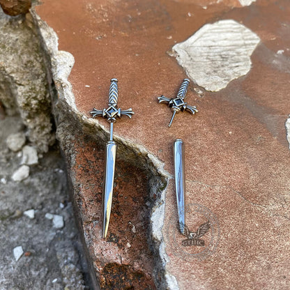 Dagger Sword Stainless Steel Stud Earrings