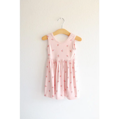 Bamboo Adventure Daisy Twirl Dress in Pink with Floral Print