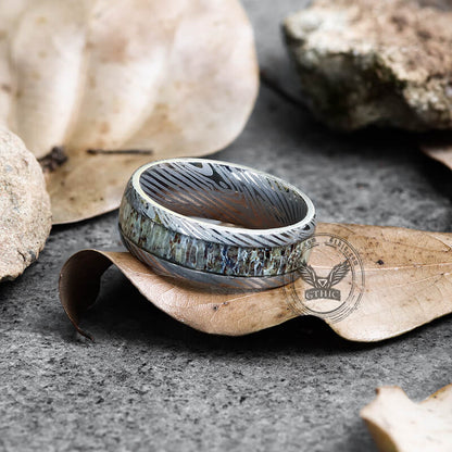 Damascus Steel Pattern Stainless Steel Ring