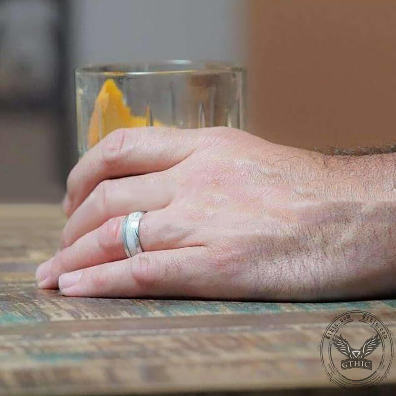 Damascus Steel Pattern Stainless Steel Ring
