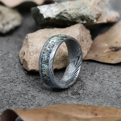 Damascus Steel Pattern Stainless Steel Ring