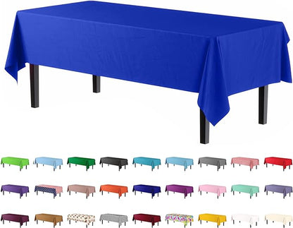 Premium Dark Blue Plastic Table Cover | Case of 96