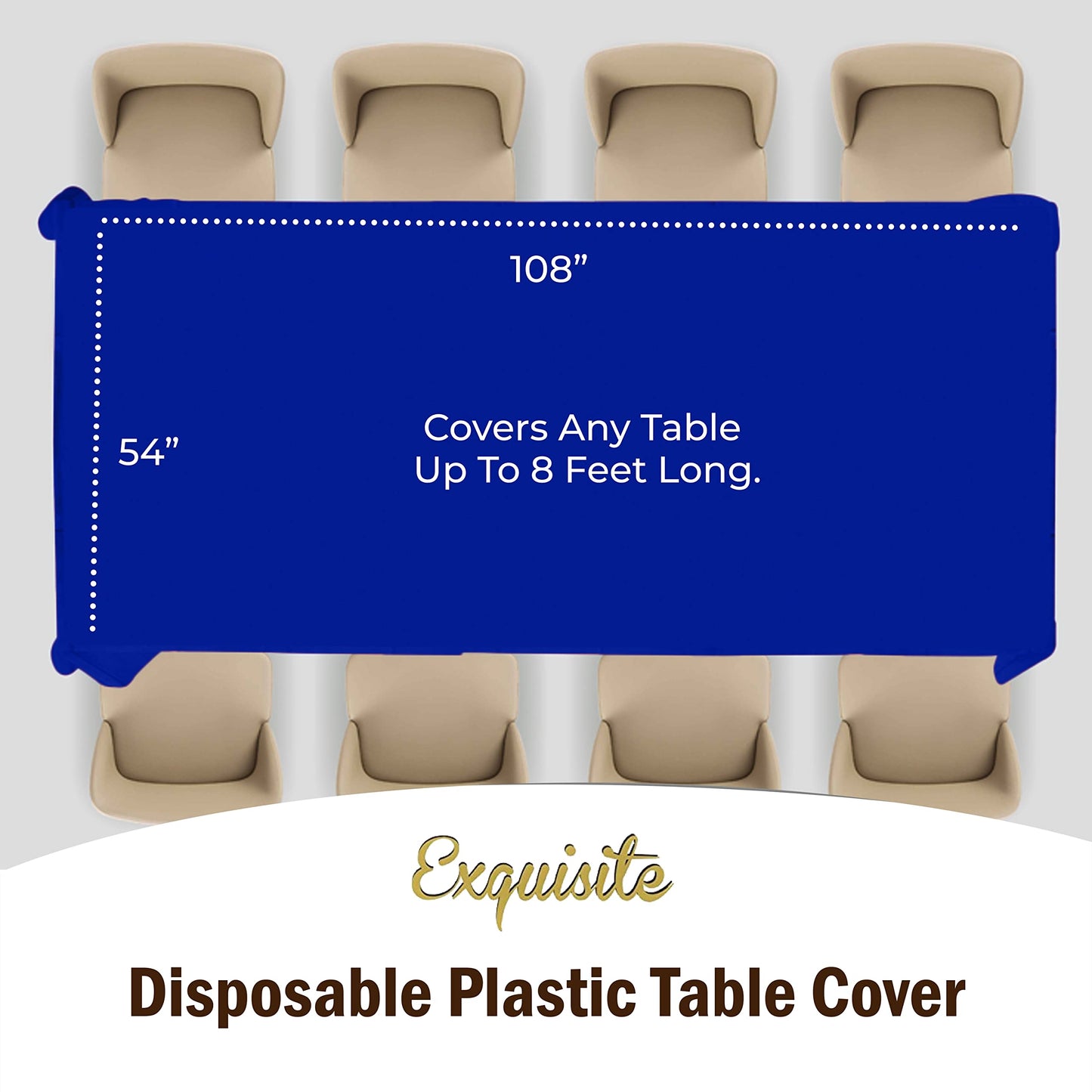 Premium Dark Blue Plastic Table Cover | Case of 96