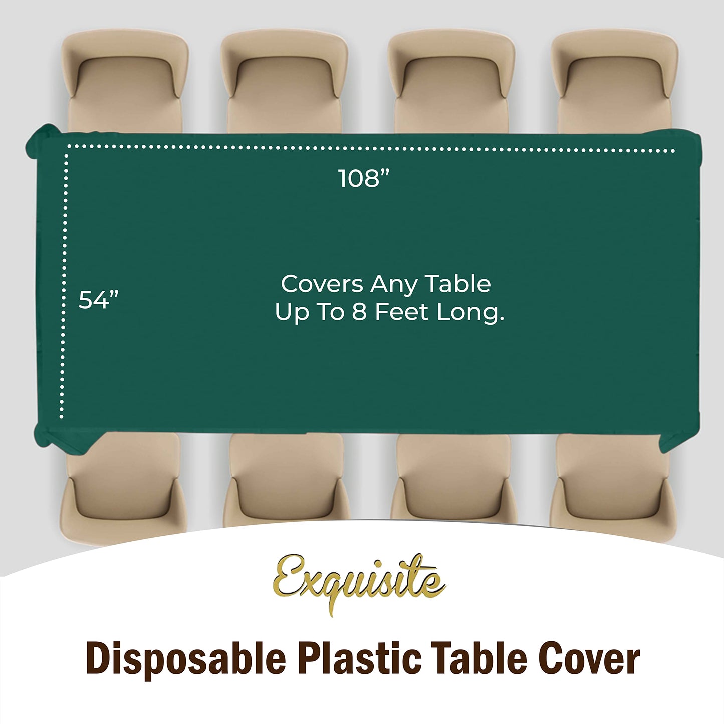 Dark Green Plastic Table Cover | Case of 48