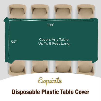 Dark Green Plastic Table Cover | Case of 48
