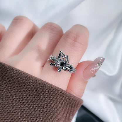 Dark Bat Alloy Gothic Adjustable Ring