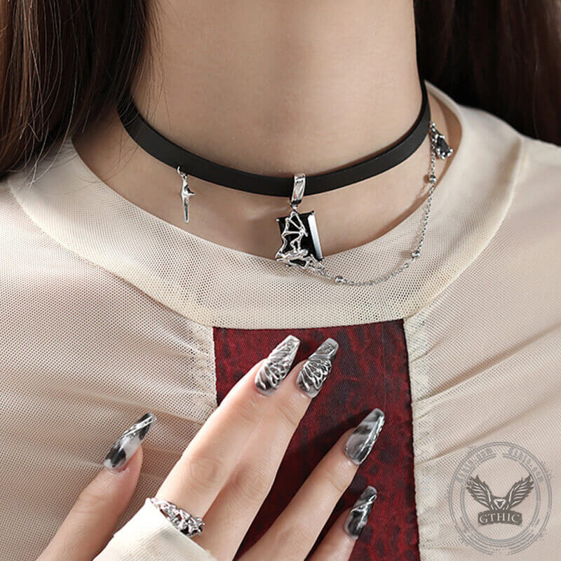 Dark Bat Alloy Resin Gothic Necklaces