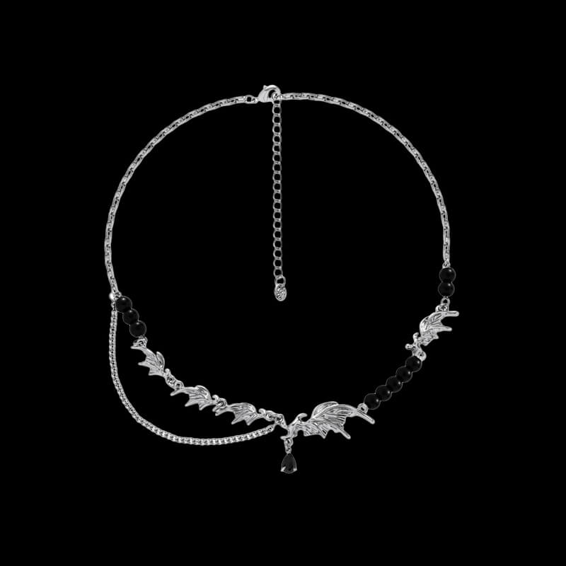 Dark Bat Alloy Resin Gothic Necklaces