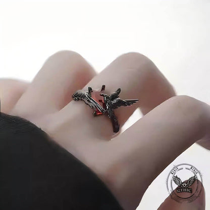 Dark Crow Sweet Cool Style Copper CZ Open Ring