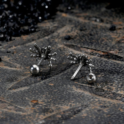 Dark Scary Spider Stainless Steel Animal Earrings