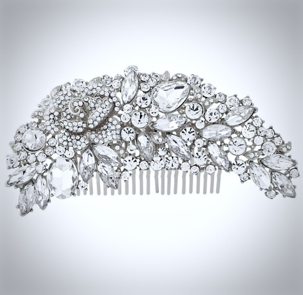 "Dahlia" - Austrian Crystal Bridal Hair Comb