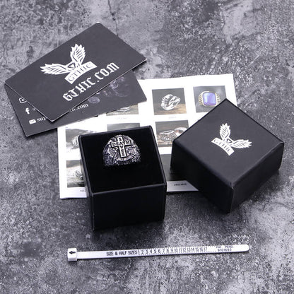 Death And Save Stainless Steel Cross Ring