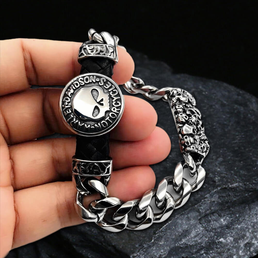 Death Skull Stainless Steel Punk Bracelet