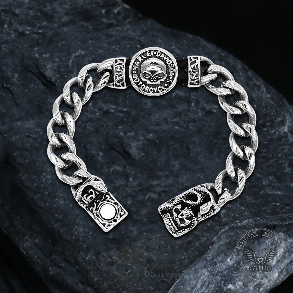 Death Skull Stainless Steel Punk Bracelet