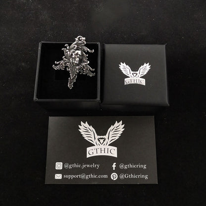 Death Vine Stainless Steel Skull Pendant