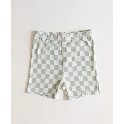 Sage Checkerboard Short Set for Kids