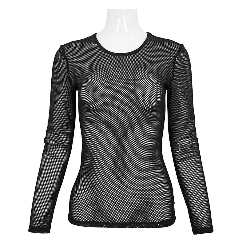 Diamond-Shaped Mesh See-Through Men's Shirt