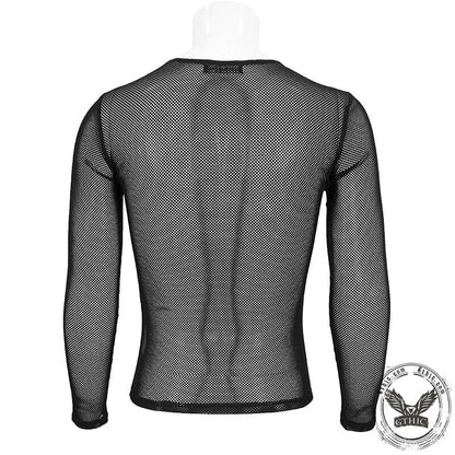 Diamond-Shaped Mesh See-Through Men's Shirt