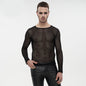 Diamond-Shaped Mesh See-Through Men's Shirt