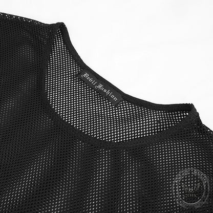 Diamond-Shaped Mesh See-Through Men's Shirt