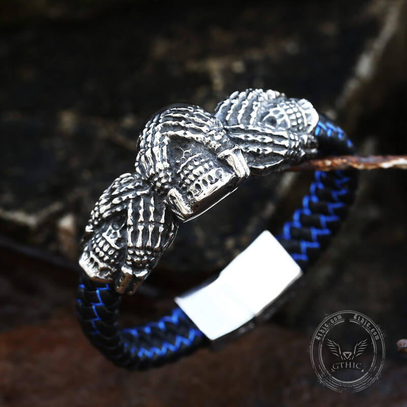 Don't Look Stainless Steel Skull Bracelet