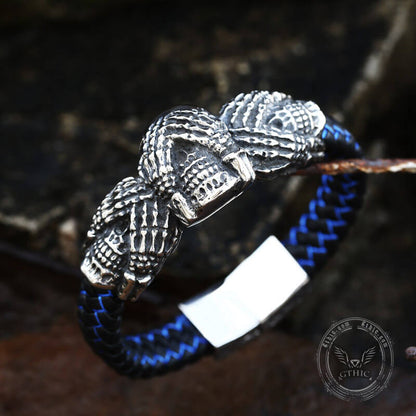 Don't Look Stainless Steel Skull Bracelet