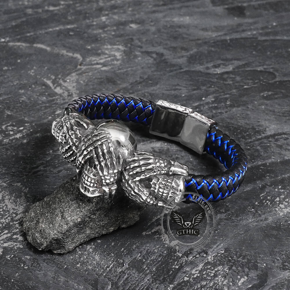 Don't Look Stainless Steel Skull Bracelet