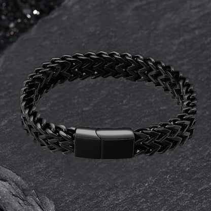 Double Layer Braided Keel Stainless Steel Bracelet