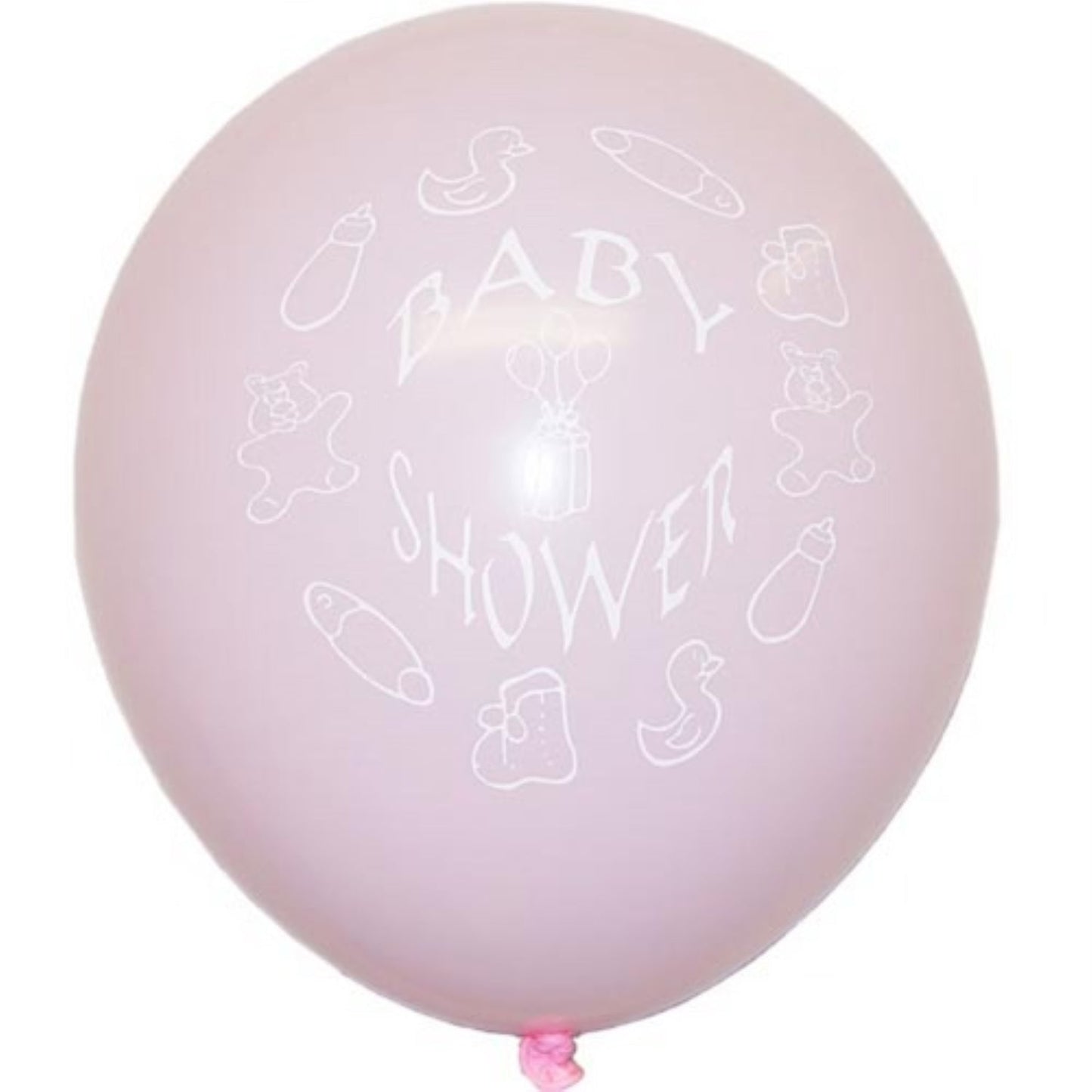 12 In. Pink "Baby Shower" Latex Balloons | 10 Count