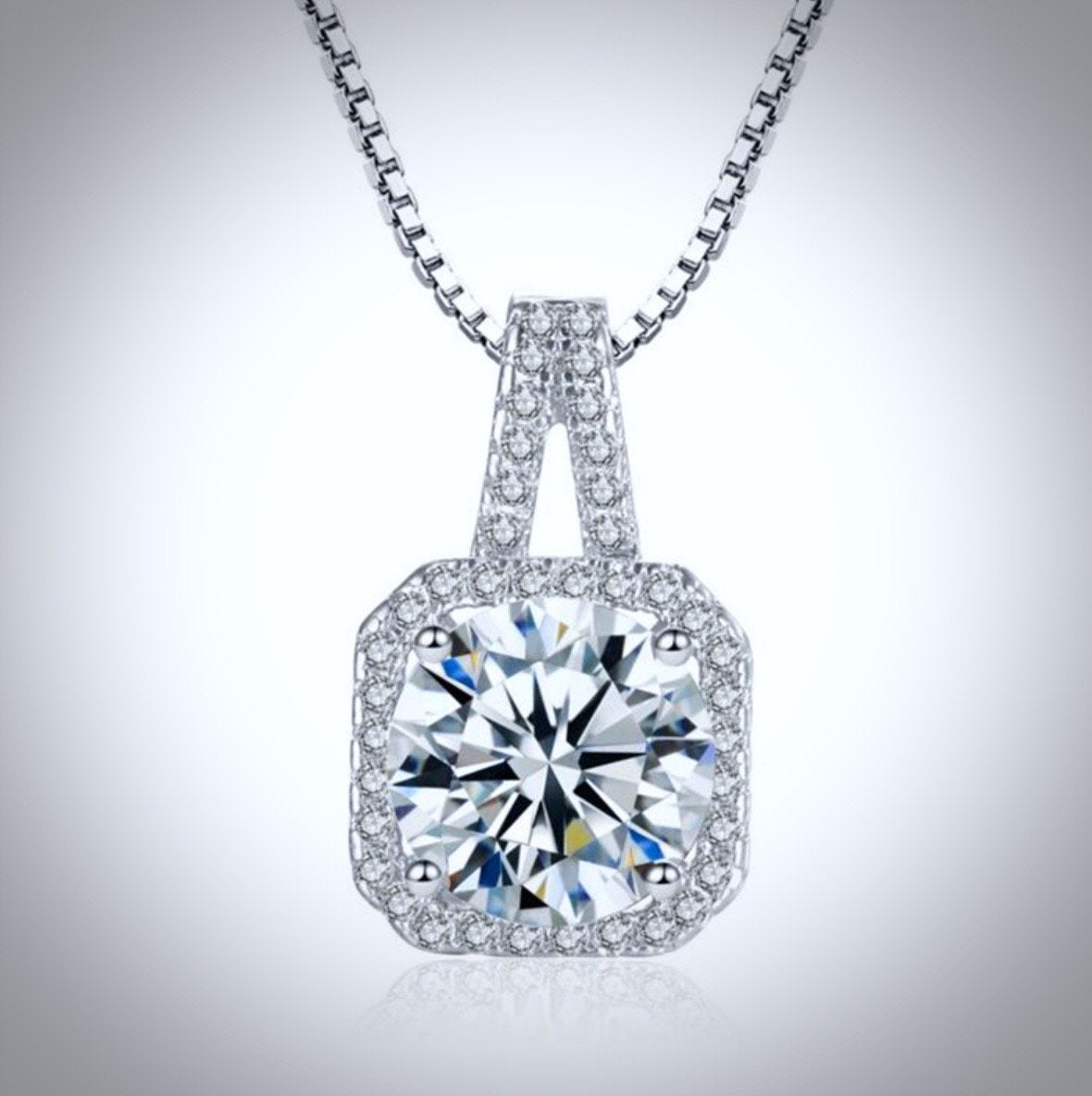 Gio - Sterling Silver CZ Bridal Necklace and Earrings Set