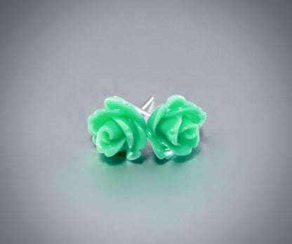 Ava - Flower Girl Colorful Rose Stud Earrings