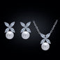 Heidi - Pearl and Cubic Zirconia Jewelry Set - Available in Rose Gold and Silver