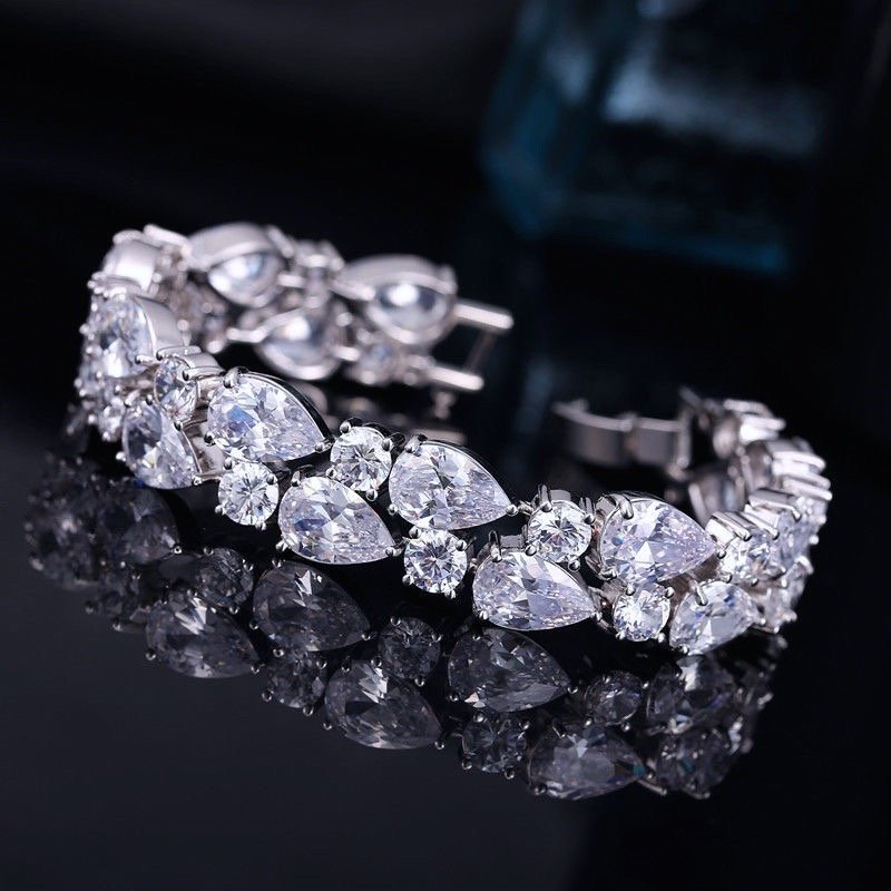 Melody - Cubic Zirconia Bridal Bracelet - More Colors