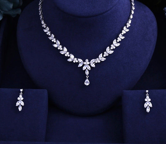 Rebecca - Cubic Zirconia Bridal Jewelry Set - Available in Silver, Yellow Gold and Rose Gold