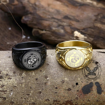 Eagle Globe Stainless Steel Marine Ring