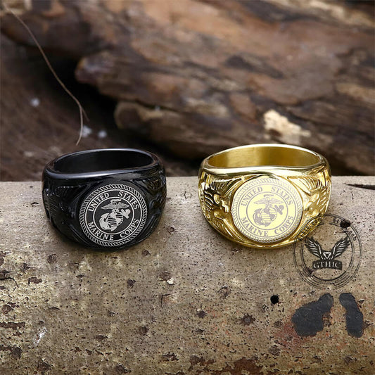 Eagle Globe Stainless Steel Marine Ring