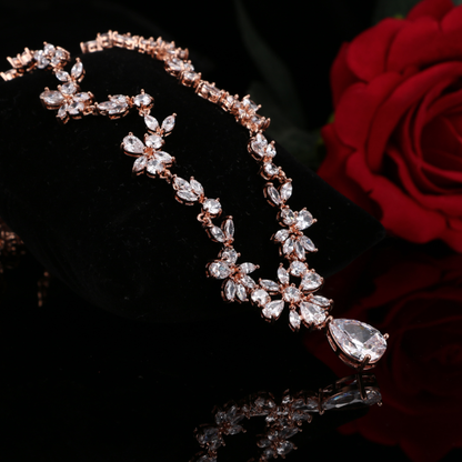 Amber - Cubic Zirconia Bridal Jewelry Set - Available in Silver, Yellow Gold and Rose Gold