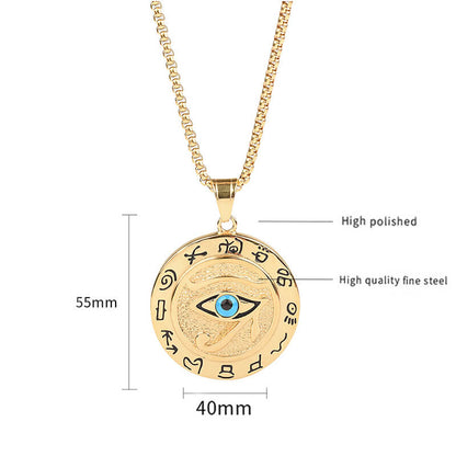 Egyptian Eye of Ra Stainless Steel Necklace