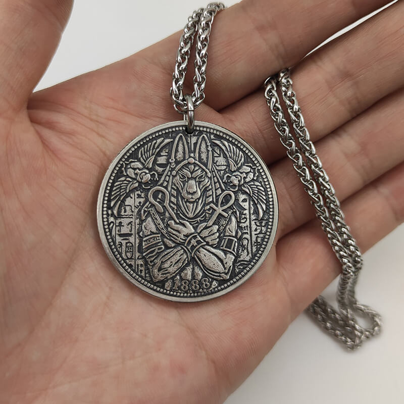 Egyptian God Of Death Anubis Hobo Nickel Pendant