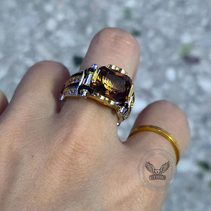 Electroplated Diamond-Set Brass Engagement Ring